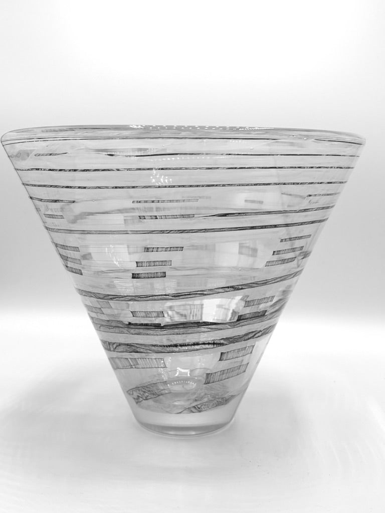Venini Murano vaas – filigrana design – handgemaakt Italiaans glas