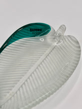 Afbeelding in Gallery-weergave laden, Alfredo Barbini Murano Glazen Blad Kom, Gesigneerd, 20 cm, Aqua Teal, Italië
