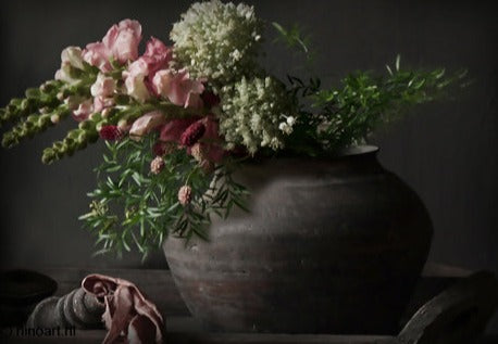 Spatscherm donkere pot Bloemen in 2 afmetingen