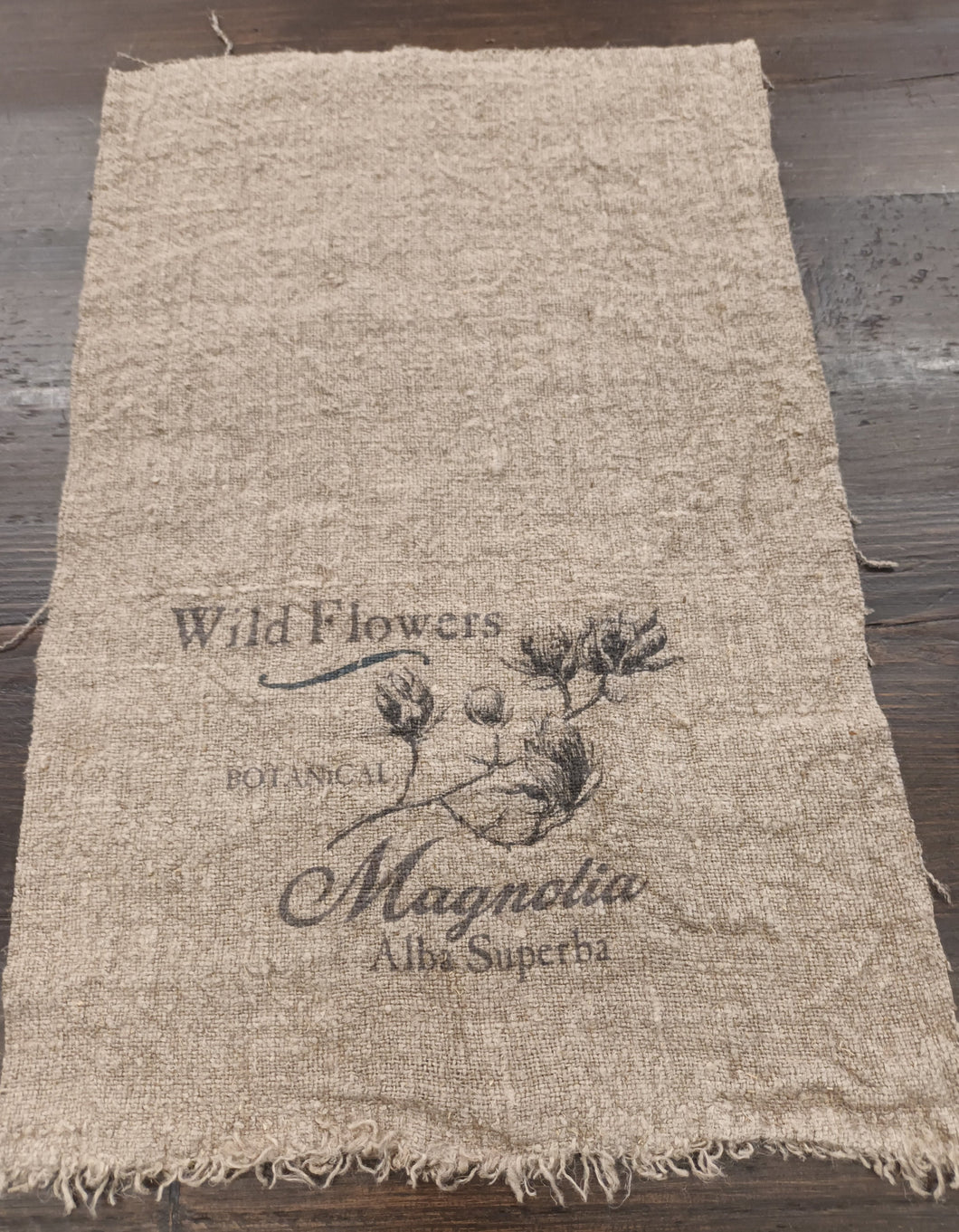 Shabby doekje met opdruk Wild flowers  ( 31 cm x 49 cm )